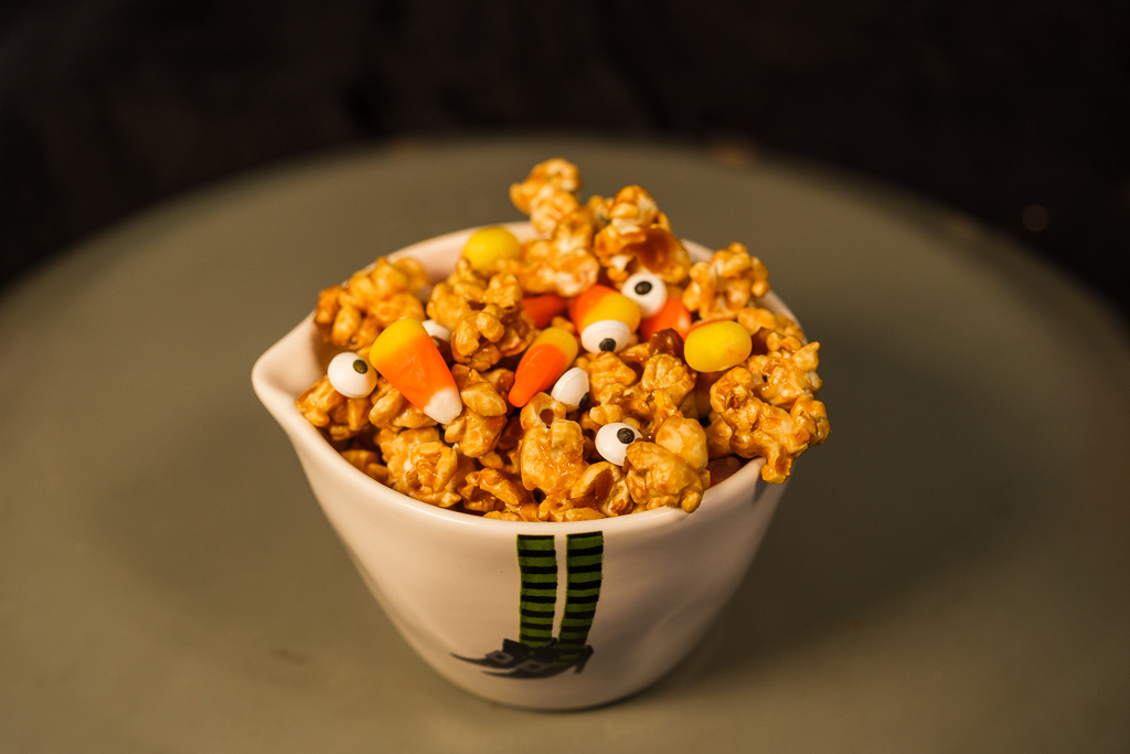 caramel corn with candy corn